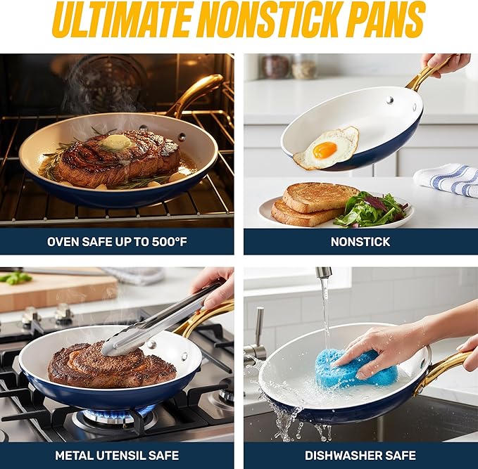 Gotham Steel 20pcs Pots and Pans Set Non Stick Ceramic Cookware Set - Image 9