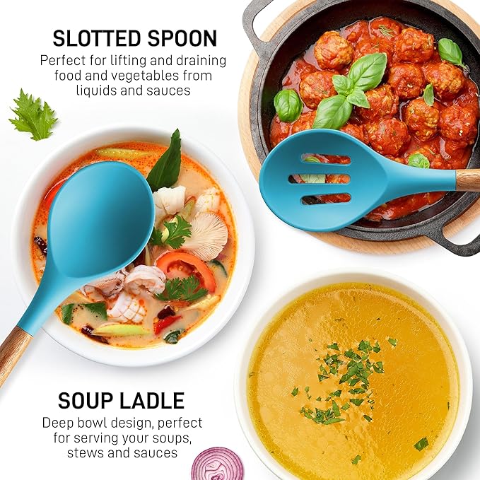 Zulay Kitchen Non-Stick Cooking Utensils Set - Image 4