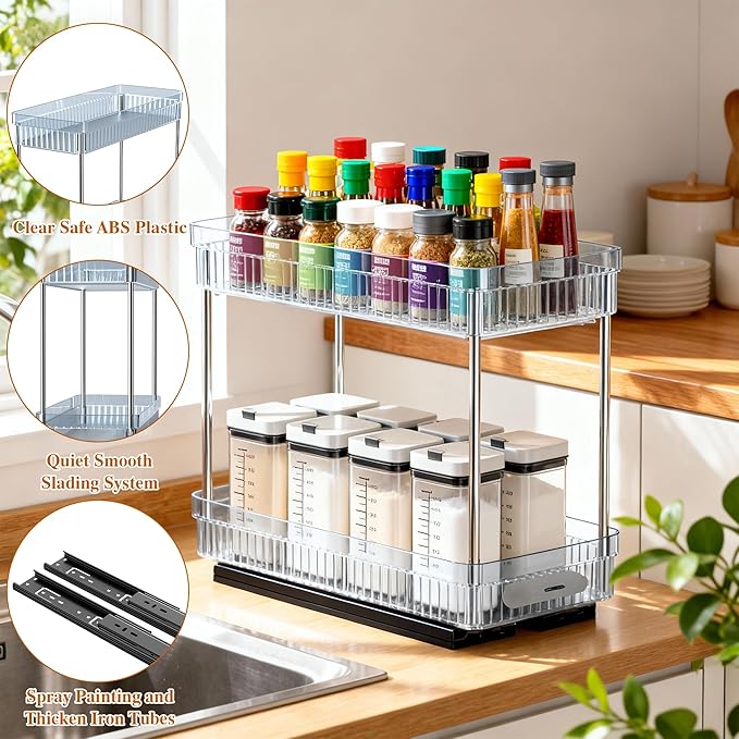 DABIGE 2 Pack Pull Out Spice Rack Organizer - Image 7