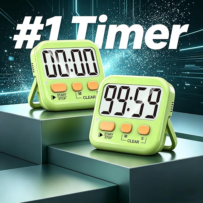 Antonki 2 Pack Digital Timer for Kids, Magnetic Countdown Kitchen Timers for - Image 2