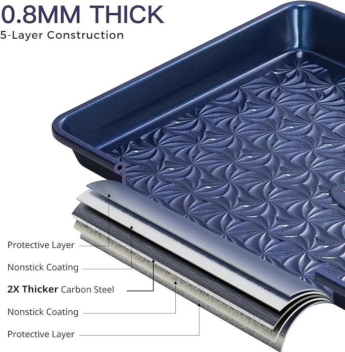 HONGBAKE Nonstick Baking Sheet Pan Set of 3, Cookie Sheets - Image 7