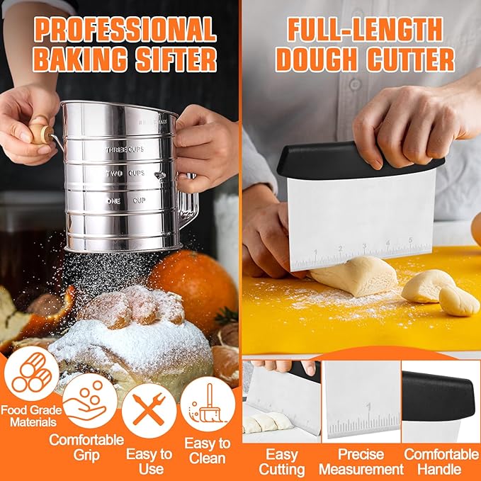 Biscuit Cutter Set, Flour Sifter, Rolling Pin, Biscuit Cutter, Dough Cutter - Image 5