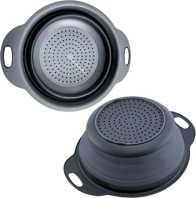 Black Silicone Collapsible Colanders by KillersInstinctOutdoors