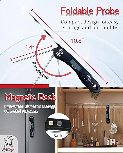 Instant Read Meat Thermometer, 1.2s Fast Read, ±1°F Accuracy, -58°F to 572°F - Image 7