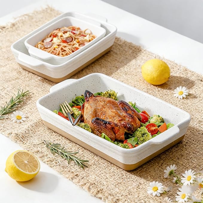 HVH Baking Dish Set, 9x13 Baking Dish, Large Casserole Dish Set, Ceramic - Image 3