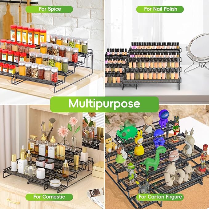 4 Tier Adjustable Spice Rack Organizer - Image 6