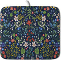Flower Floral Dish Drying Mat Microfiber Navy Blue Absorbent Drying Pad by Giwawa