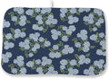Navy Blue Dish Drying Mat 18x24 Inch Blue Green Vintage Floral Hydrangea Flower by DAFENA