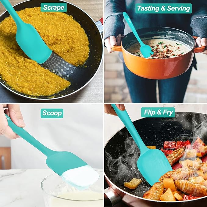 Silicone Spatula Set, High Heat Resistan Rubber Spoon Spatula, Non-Stick - Image 7