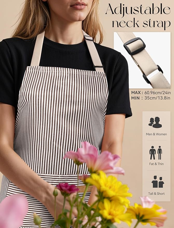 2 Pack Kitchen Cooking Aprons, Soft Aprons - Image 7