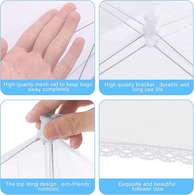 10 PACK Mesh Food Covers for Outside, Food Covers Outdoors Pop-up Food Tents 2 - Image 4