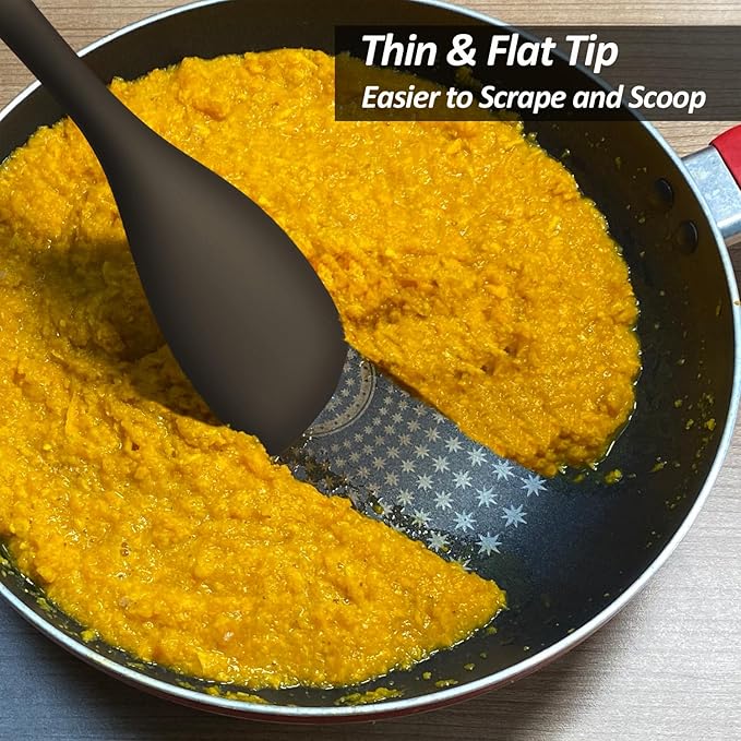 Upgrade Silicone Spatula Spoon Set, VOVOLY Heat Resistant Rubber Spoonula - Image 4