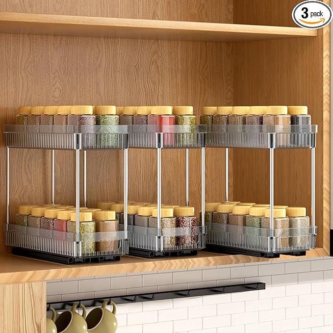 DABIGE 3 Pack Pull Out Spice Rack Organizer by DABIGE