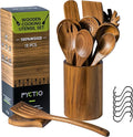 Wooden Utensil Set 12 PCS by FyctioHome