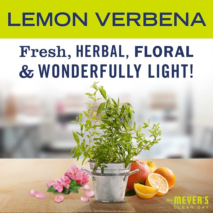MRS. MEYER'S CLEAN DAY Dish Soap Peony 48oz & Hand Soap Lemon Verbena 33oz Refill Bundle