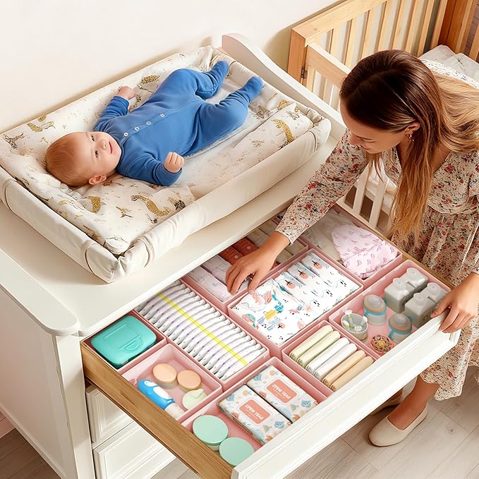 DIMJ Drawer Organizers Clothes, Fabric Closet Organizers and Storage, Shallow - Image 5
