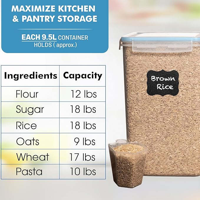 Shazo 2 PC Extra Large Bulk Food Storage Containers - Image 4