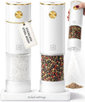 White Electric Salt and Pepper Grinder Set – Automatic Salt and Pepper Grinder by STYLEDSETTINGS