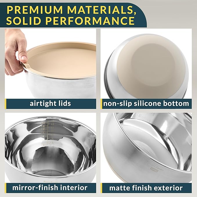 Baker's Signature Stainless Steel Mixing Bowls - Image 3