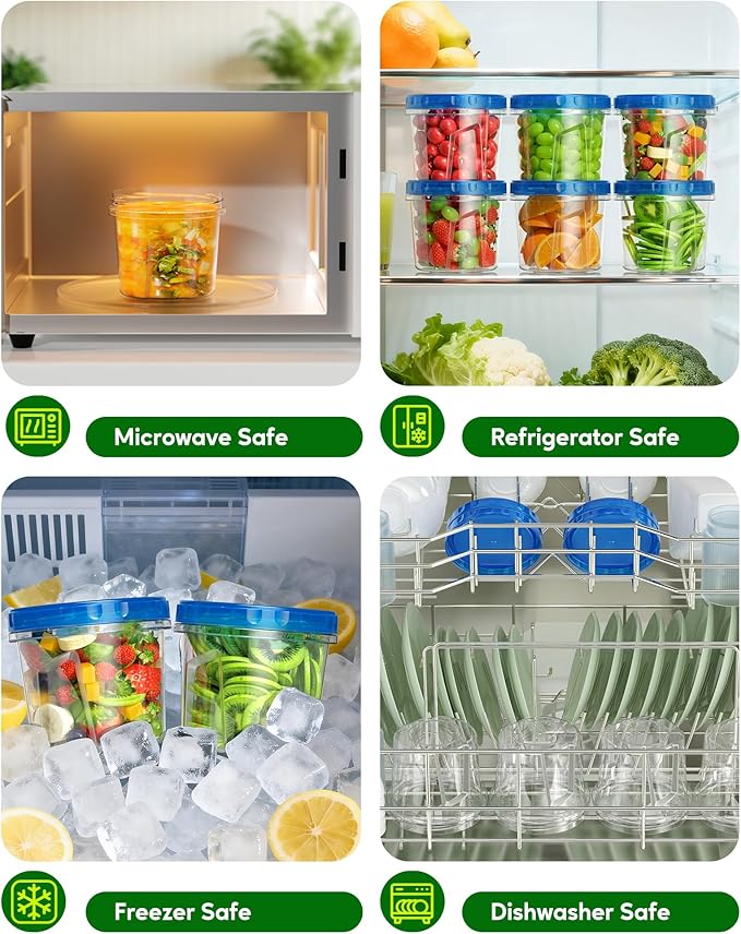 Canfanni 8 Pack-24 OZ Freezer Storage Containers, Plastic Soup Container - Image 7
