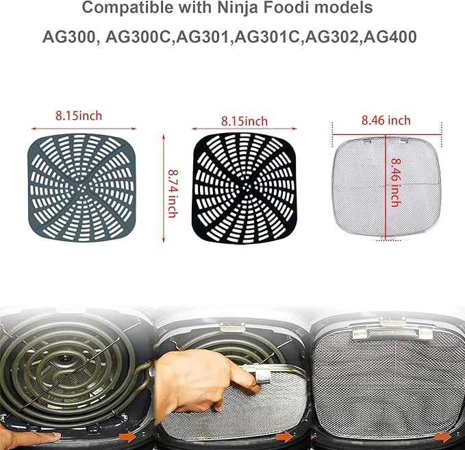 Replacement Stainless Steel Splatter Shield and Reusable Silicone Liner Set - Image 2