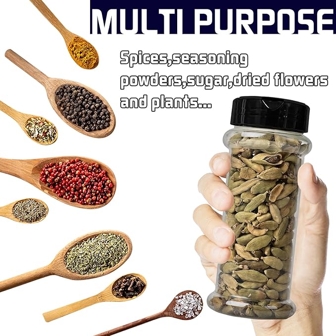 8 Pack 5.5 Oz Plastic Round Spice Bottles - Image 5