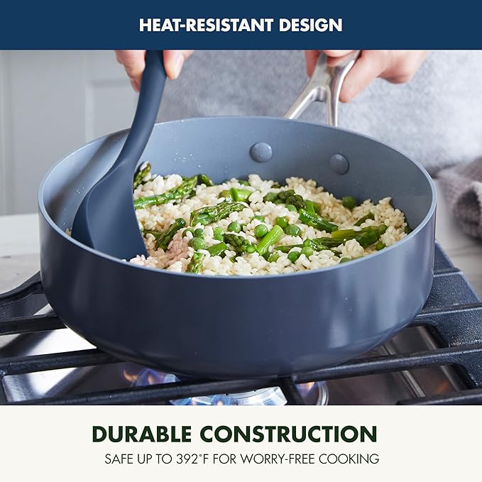 GreenPan Silicone Solid Spoon, Mixing Stirring Serving, Cooking Kitchen Utensil - Image 6