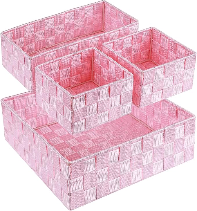Posprica Woven Storage Baskets for Organizing, Small Baskets Cube Bin Container by Posprica