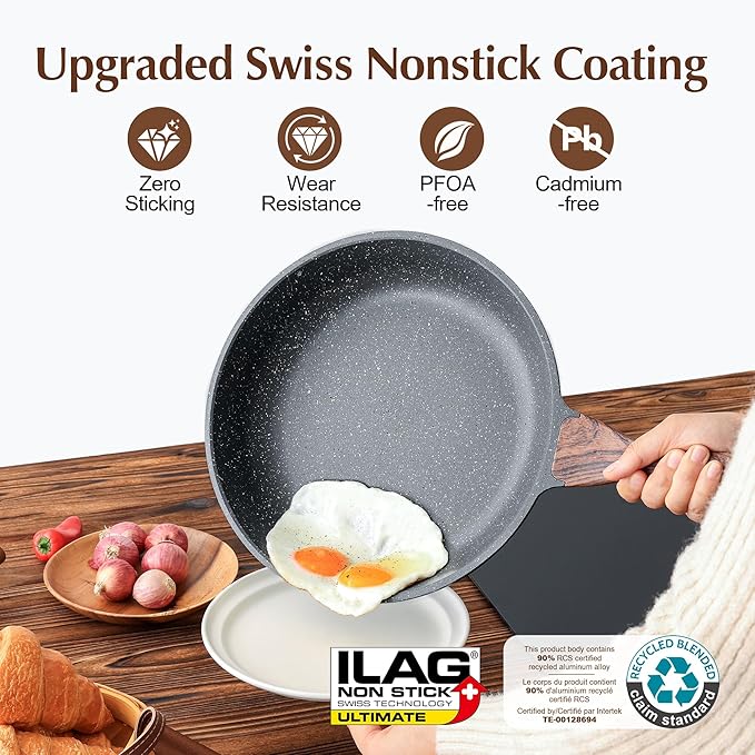 SENSARTE Nonstick Frying Pan Skillet, 12 Inch Omelette Pan - Image 2