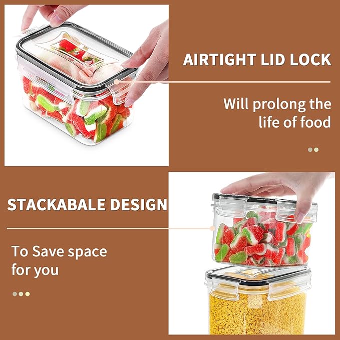 PRAKI Airtight Food Storage Containers Set, Flour & Sugar - Image 3