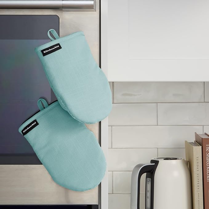 KITCHENAID Gourmet Series Gridlines Mini Oven Mitts 2-Pack Set, Heat Resistant - Image 5