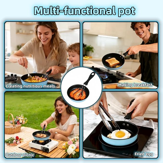 4.7 Inch Mini Frying Pan, Flat Bottom Design - Image 6