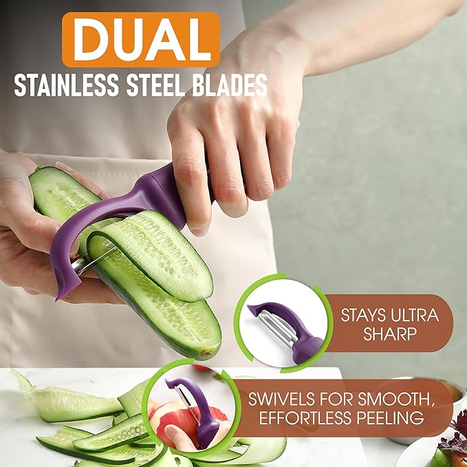 Spring Chef Professional Purple Swivel Vegetable Peeler - Image 2