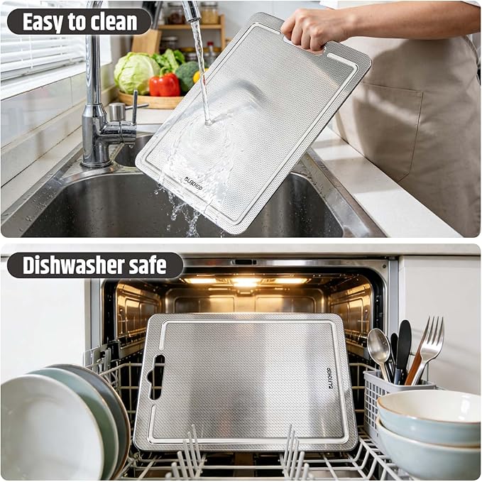 3-Piece Titanium Cutting Board for Kitchen, Double-Sided Scratch-Resistant - Image 7