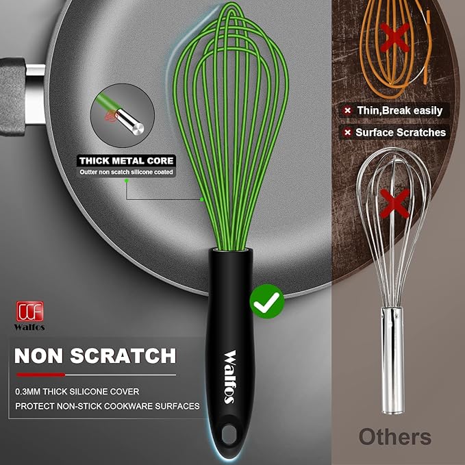 Walfos Silicone Whisk, Rubber Whisks - Image 5