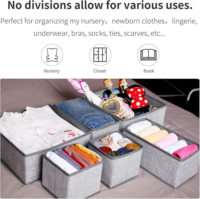 Criusia Foldable Underwear Drawer Organizer, Closet Dividers, Storage Box - Image 9
