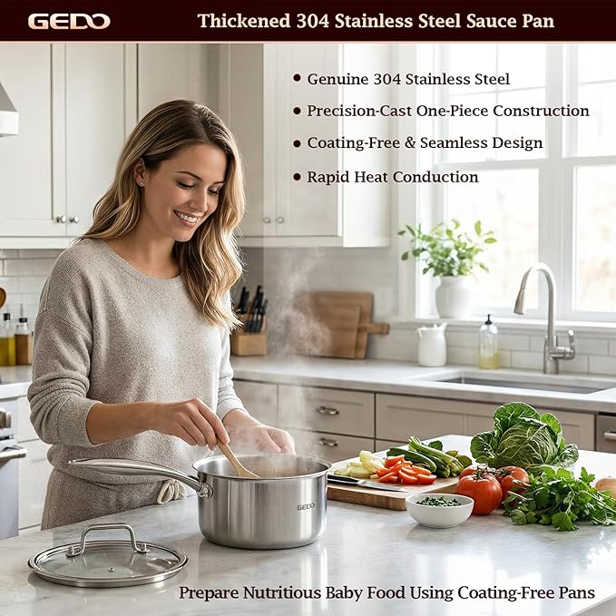 GEDO 3-Ply 304 Stainless Steel Saucepan - Image 2
