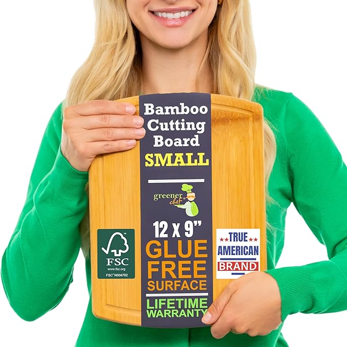 Small Bamboo Cutting Board – 12 Inch Wood Cutting Boards by GreenerChef