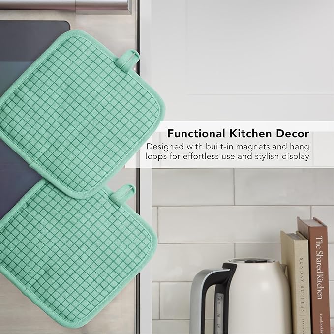 KITCHENAID Gourmet Series Gridlines Pot Holders 2-Pack Set, Heat Resistant up - Image 5