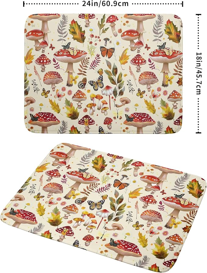Magic Mushroom Dish Drying Mats Botanical Decorative Absorbent Drying Pad - Image 2