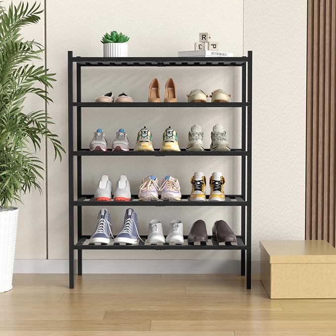 ROMGUAR CRAFT 5 Tier Bamboo Shoe Rack - Image 2