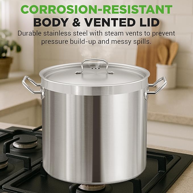 Nutrichef Stainless Steel Cookware Stockpot, 40 Quart Heavy Duty Induction Soup - Image 5