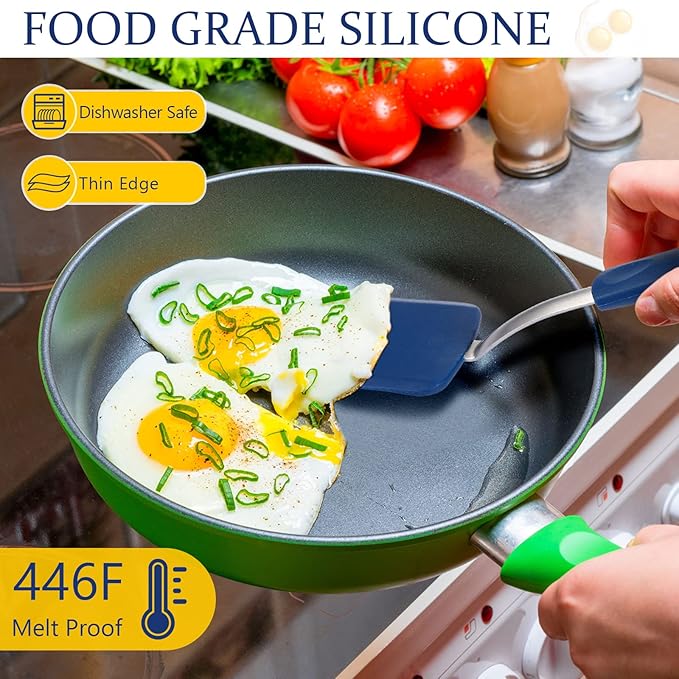 Silicone Cookie Spatula Turner 2 Pack Mini Brownie Spatula Flexible Kitchen - Image 4