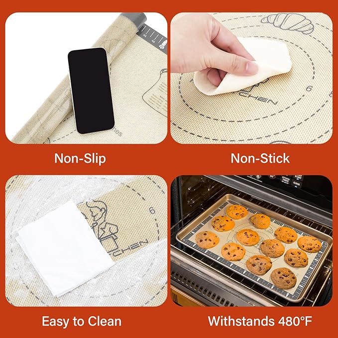 Silicone Mat for Baking Macaron, Extra Thick Silicone Baking Mat - Image 5