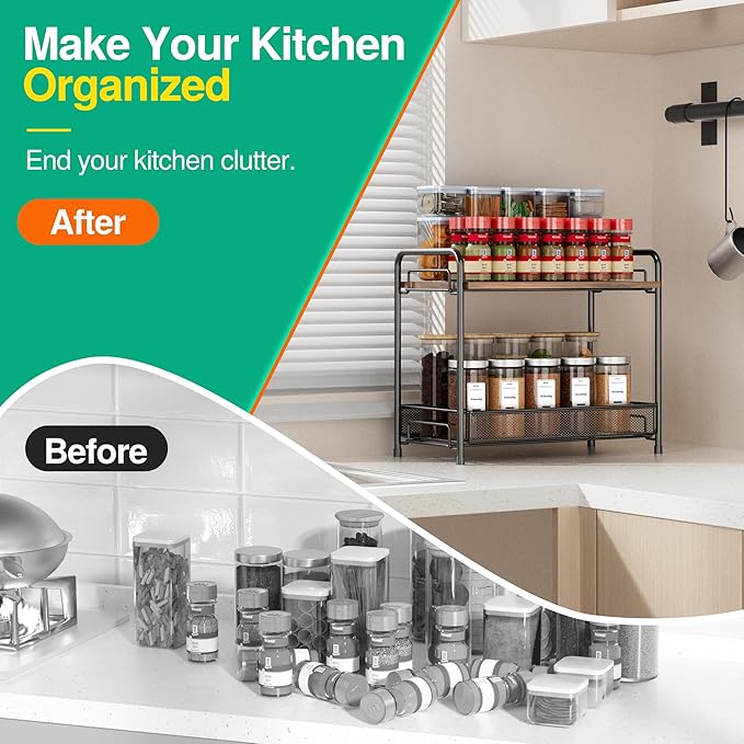 2 Pack Spice Rack Organizer for Countertop - Image 4