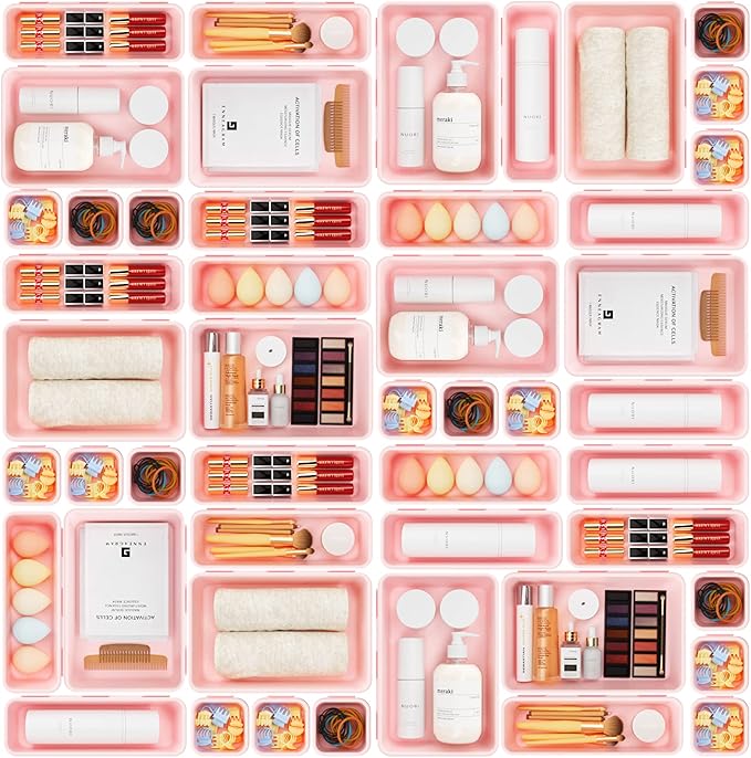 A-LuGei【【5 Size】 Tool Box Organizer Tray Divider Set, 【Pink】 Desk by A-LUGEI