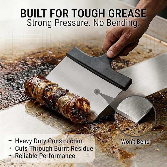 Grill Scraper, Stainless Steel Food Scraper - Image 4