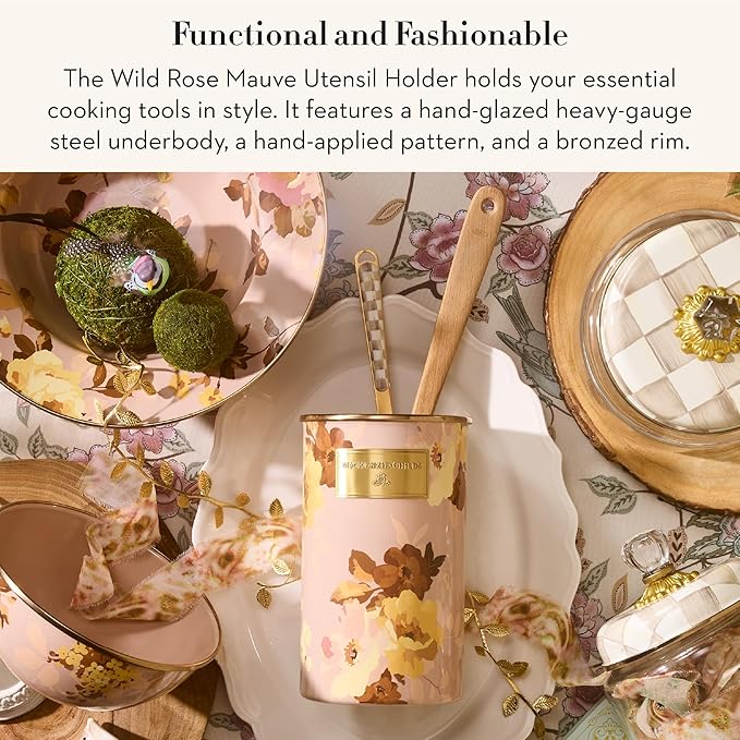 MACKENZIE-CHILDS Enamel Utensil Holder, Stylish Kitchen Countertop Organizer - Image 2