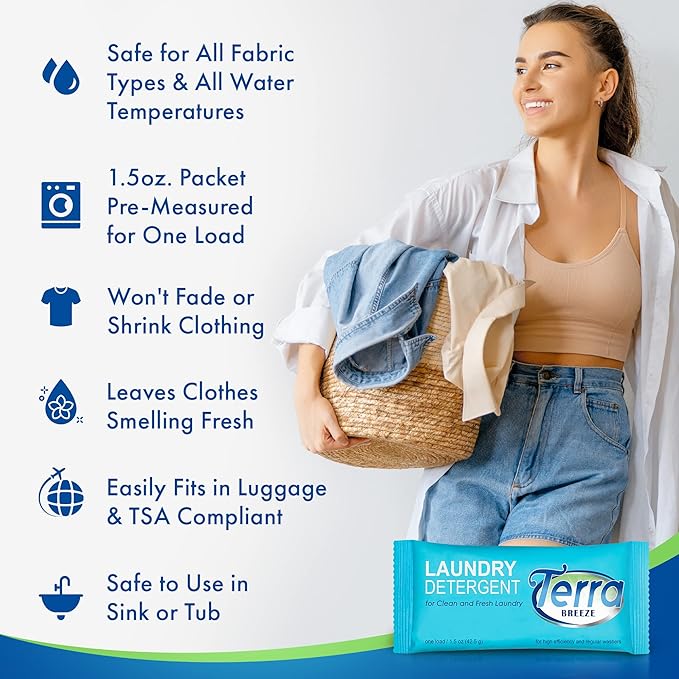 Terra Breeze Laundry & Dish Soap Amenity Kit, 90-Piece | Bulk Toiletries, Hospitality Supplies, Hotels, Resorts, Vacation Rentals, guest amenities, hotel room essentials, motels