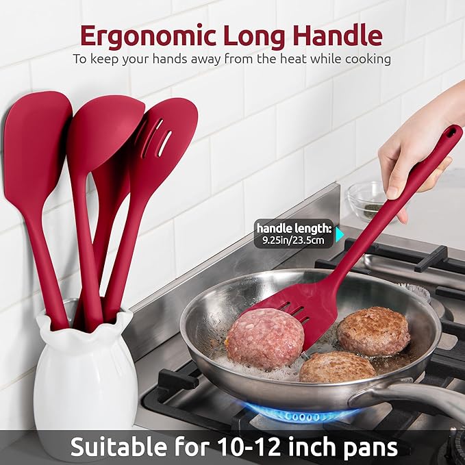 Silicone Kitchen Cooking Utensil Set: U-Taste High Heat Resistant 13.6in Long - Image 6